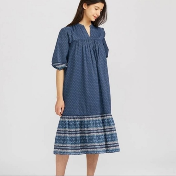 Anna Sui + Uniqlo Boho Shift Dress Size Med - Picture 1 of 10